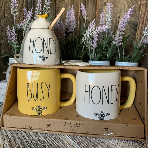 Rae Dunn 🐝 Honey Busy Bee Mug set w/ Dipper - Picture 7 of 7